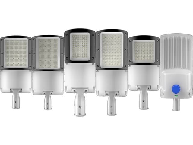 RST13 street lights in five power classes on white background