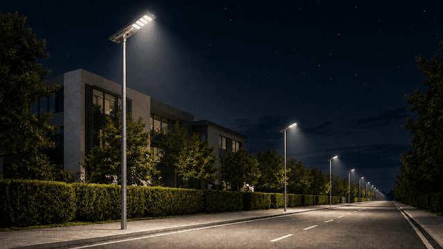 Jupiter Made-Well solar-powered street light fixture